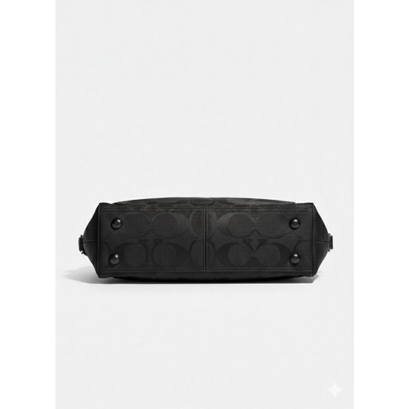 Coach Black Signature Canvas Tote Bag One Size - Picture 10 of 16